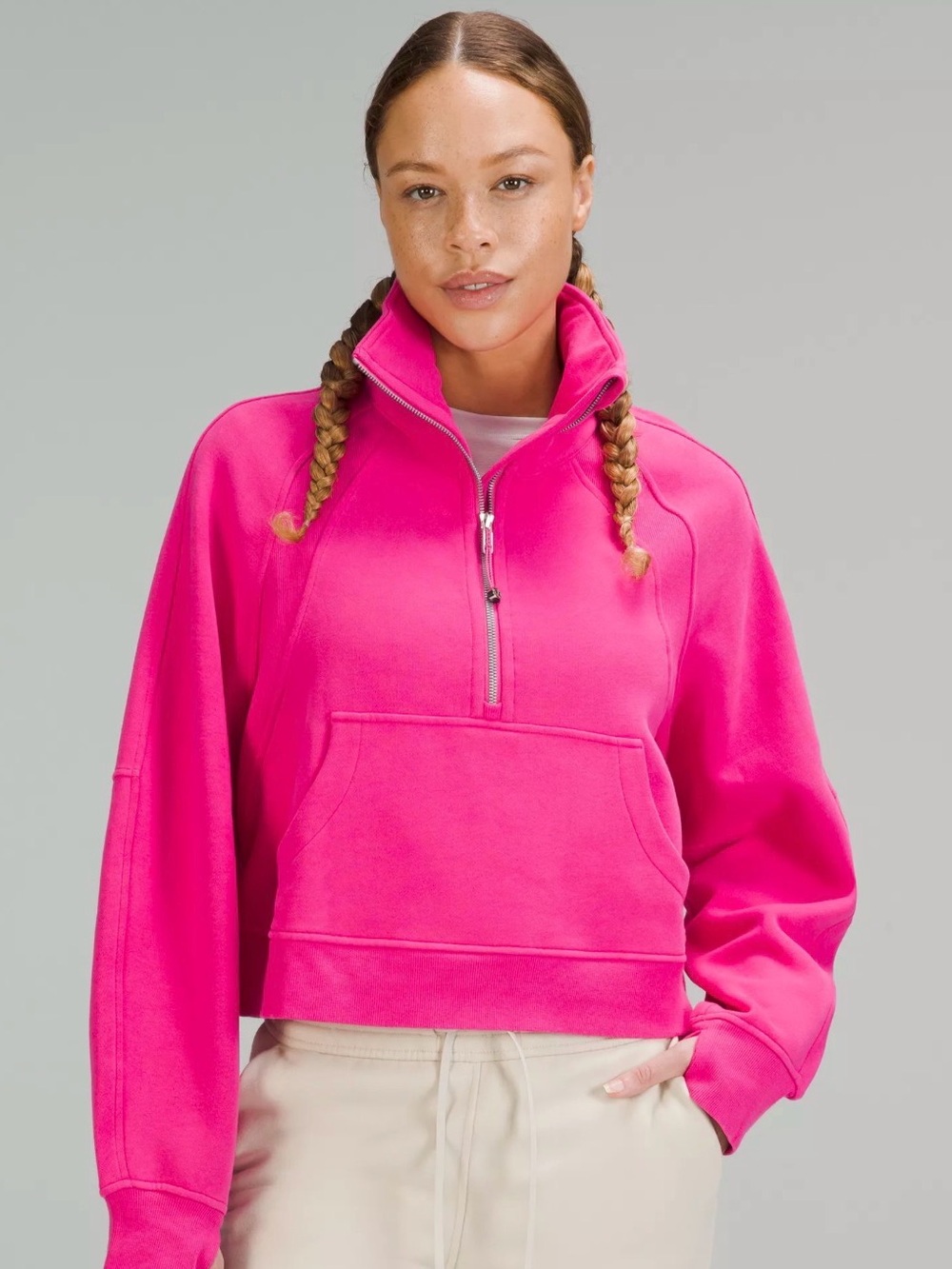 lululemon athletica Cropped Half-Zip Pullover - Sonic Pink Small